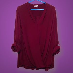Burgundy Surplice Top